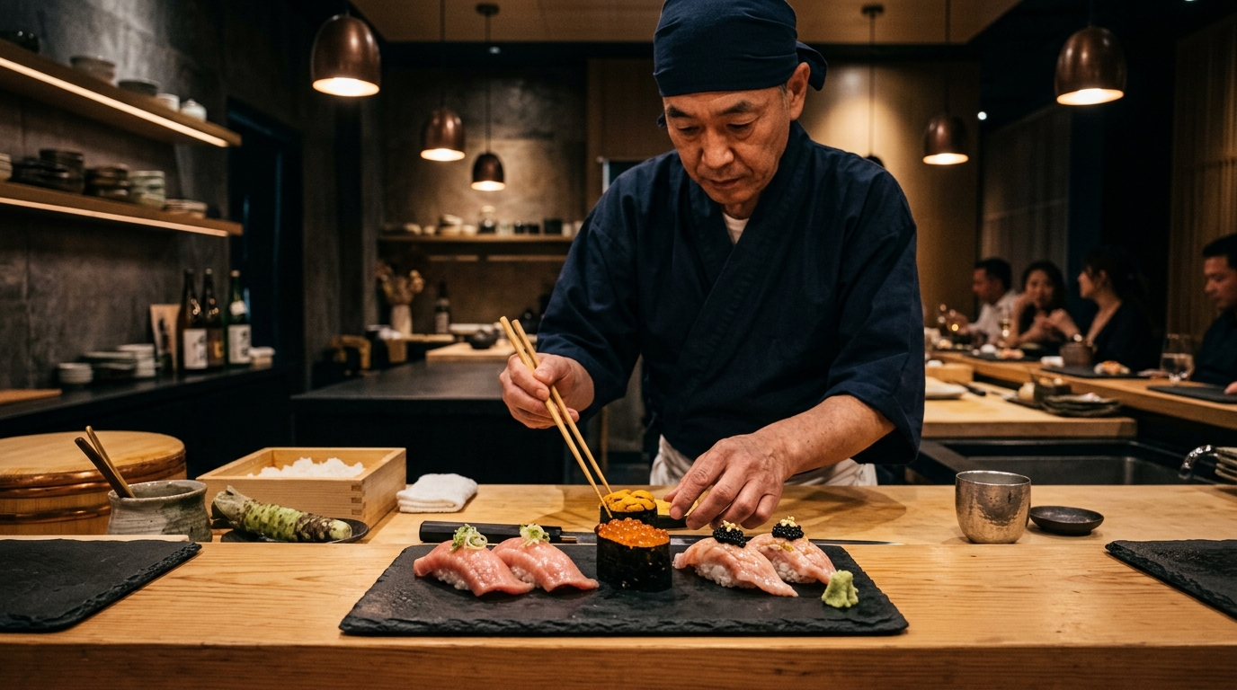 Chef Kenjiro Takahashi di Tsukiji Raw Bar